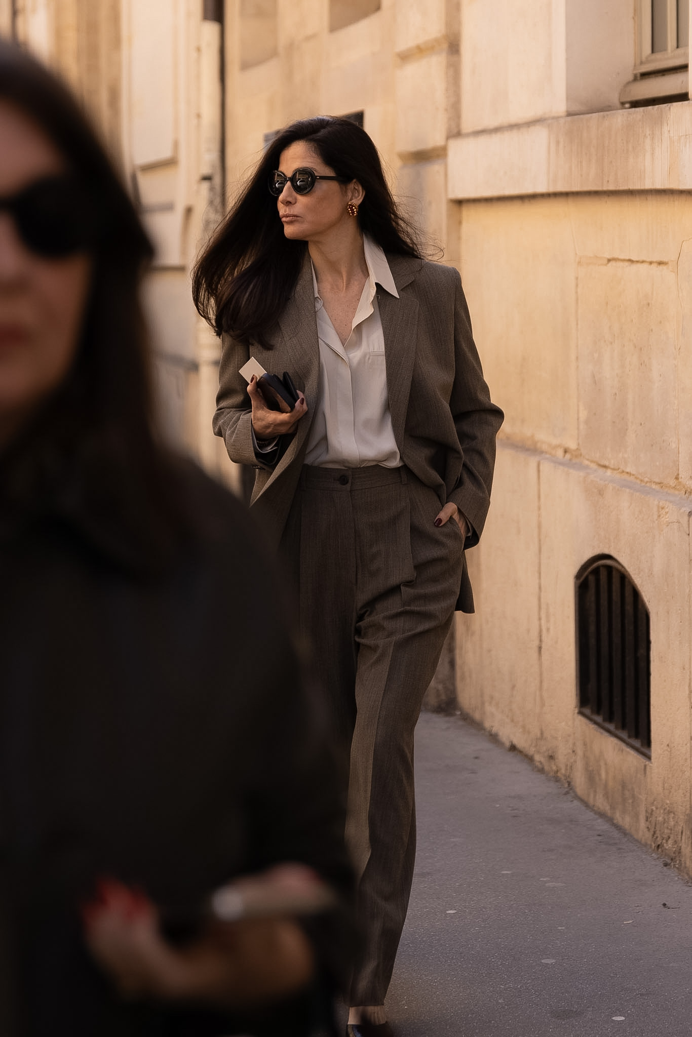 Streetstyle captured outside Acne Studio in Paris AW26/27. Paris street style captured outside of The Row on 4 March 2026.